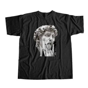 100% bombaž svoboden Michelangelo Buonarroti david tiskanja unisex majica velika velikost ulične moški tshirt moški tee majica