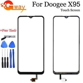 100% Nov Dotik Za Doogee X95 Dotik Zaslon Senzor Za Popravilo Delov Za Doogee X 95 Telefon Zunanji Sprednji Steklena Plošča + Orodje + Lepilo
