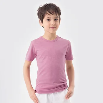 100% Plitev Merino volne majica otroci Osnovna Plast Majica Zelo Dihanje Hitro Suhe Anti-Vonj z Veliko barv