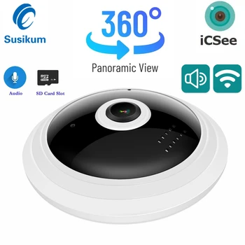 1080P Brezžični Panoramski Fotoaparat 360 WIFI Smart Home ICSee CCTV Dva Načina Avdio 2MP MINI Varnostne Kamere Zaprtih prostorih