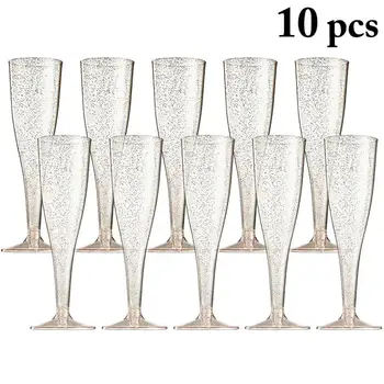 10pcs Moda Stranka Plastičnih Šampanjec Flavta Ustvarjalne Enkratno uporabo Plastične Skodelice kozarcem Penine Za Rojstni dan, Poroko