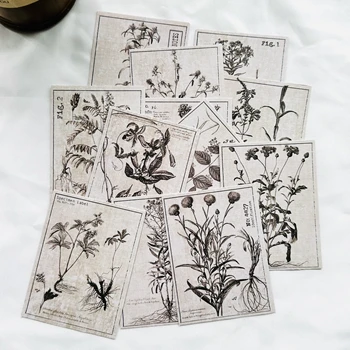 12 kosov dekorativni papir scrapbooking Letnik rastlin slikanica, foto album list vesel načrtovalec dekorativni kolaž papir
