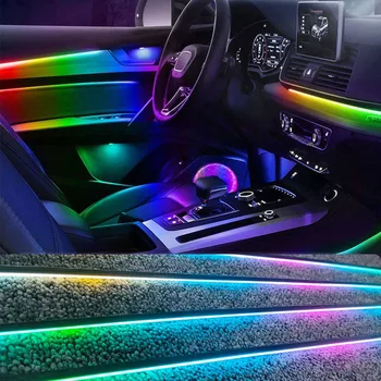 18 v 1 Symphony avto Sobne luči RGB vodnik optična avto dekoracijo APP Zvočni Nadzor svetlobe Notranja Dekorativna Vzdušje Trakovi
