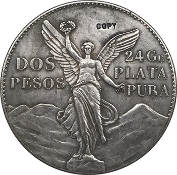 1921 Mehika 2 PEsos kovancev KOPIJO BREZPLAČNA DOSTAVA 39 mm