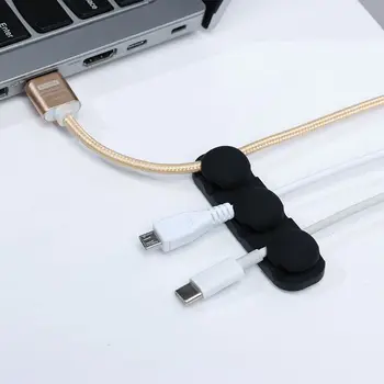 1Pc USB Kabel Silikonski Organizator Žice Upravljanje Kabel Navijalec Napajalni Kabel Skladu Objemka Utrjevalec Za Office Desktop Miške Slušalke