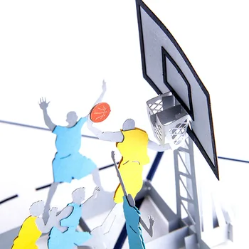 1Pcs Košarka Slam Dunk voščilnico 3D Pop-Up Fant Fantje Oče Ustvarjalne Rojstni dan Zahvalni Obletnico Razglednice c2813