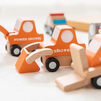 1pcs Nastavite Otroci Lesene Mini Avtomobili, Igrače, Risanke Simulacije Prevoz Letalo Tovornjak Model Montessori Izobraževanje Igrača Darilo Za Otroka