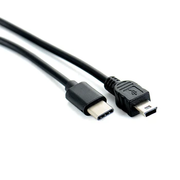 1pcs USB Tip C 3.1 Moški Mini USB 5 Pin B Moški Vtič Pretvornik OTG Vodi Podatkovni Kabel za Macbook Mobilne 30 cm