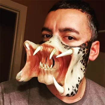 2021 Novo Predator Maske Groze, Pol Latex Maske Za Noč Čarovnic Stranke Cosplay Rekviziti