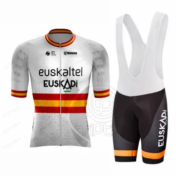 2022 Euskaltel Kolesarski Dres Tour Team Španija Euskadi Beli Moški, Poletje Kratek Rokav Kolo Oblačila Nositi Gorski Cesti Ciclismo