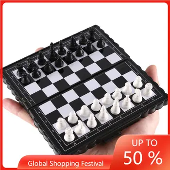 2022 Novi Mini Mednarodni Šahovski Zložljiva Magnetni Plastičnih Šahovnici Igre Prenosni za Otrok Igrača Prenosni Zunanji Šahovska garnitura