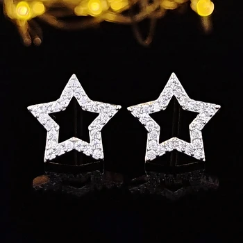 2023 Nov Modni Pet opozoril Star Uhani srebrne barve korejski Earings za Ženske Stranka Darilo Nakit Trgovini E6757