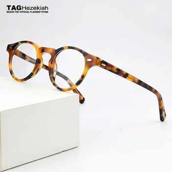 2023 Retro Okrogle očala okvirji moških ov5186 modna blagovna znamka, letnik kratkovidnost računalnik optični očala ženske Nerd okviri za očala