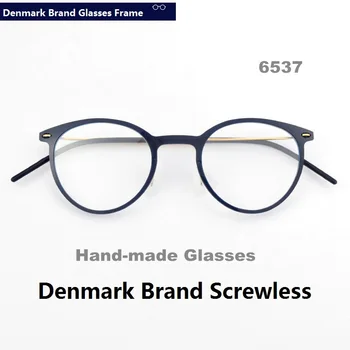 2023 Ročno Danska Blagovno Znamko Design Ultralahkih Očal Okvir Moški Ženske Kratkovidnost Recept Okrogle Očala Oculos 6541 6537 Nova