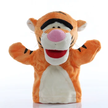 25 cm Živali Strani Lutkovno Tiger Plišastih Igrač Baby Izobraževalne Roko Lutke Risanka Pretvarjamo, Pripoveduje Zgodbo Lutka Igrače za Otroke, Otroci