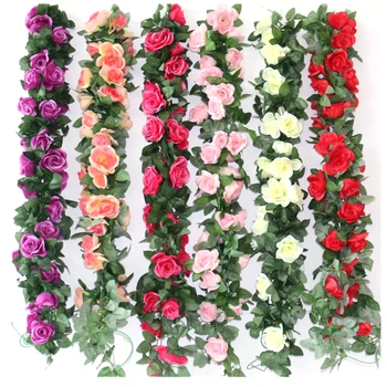 250 CM Svilenih Vrtnic Lvy Trte, Zeleno Listje, Garland Za Dom Poročno Dekoracijo Ponaredek Listov Diy Visi Garland Umetno Cvetje