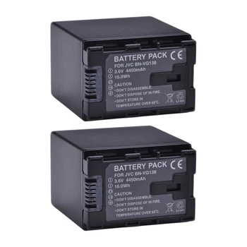 2pcs 4450mAh LB-VG138 Videokamere Baterije za JVC Everio GZ HM440 HM450 E10 EX210 EX215 MS230 MS250 BNVG138 LB-VG121 Baterije