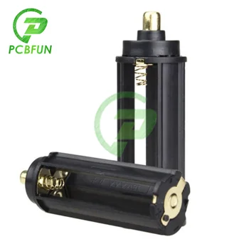 2pcs/lot 3 AAA Baterije Black Plastical Kovinski Nosilec Primeru Valjaste Baterija Adapter za 18650 Svetilko, Baklo 65mm*21 mm