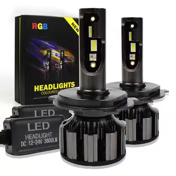 2X H11 RGB Zamenljiva H7 LED H4 Aplikacijo Bluetooth Nadzor RGB Avto Svetlobe, H1, H3 H8 H11 H9 9005 HB3 9006 HB4 Auto Žarometa z LED Žarnice H7