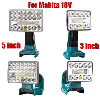 3/5 Palca USB Prostem Zasilne Razsvetljave Pozornosti Za Makita 18V Litijeva Baterija Akumulatorski LED Svetilka Svetilka
