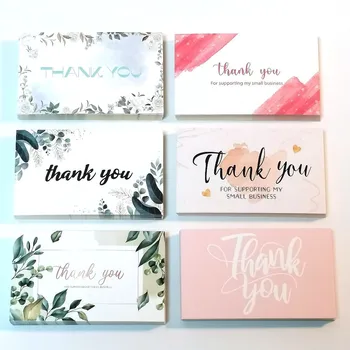 30pcs/paket Pink Hvala Kartice Za Podporo Poslovnih Darilni Papir Paket Dekoracijo Poslovnih Hvala Kartice Ročno izdelanih Z Ljubeznijo