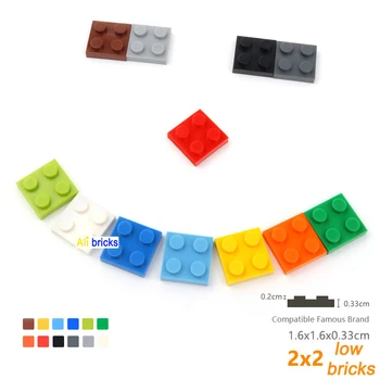 30pcs/veliko DIY Bloki zidarske Opeke Tanke 2X2 Izobraževalne Zbor Gradnja Igrače za Otroke Velikost Združljiv Z 3022