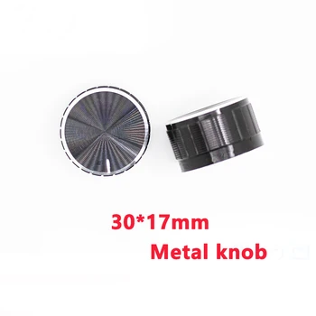 30x17mm WH148 potenciometer gumb ES11 Kodirnik zvoka gumb preklopi skp, Aluminij Kovinski Gumbi Black Knurled Gred 6 mm