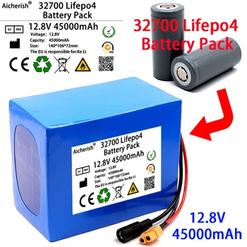 32700 Lifepo4 Baterije 12.8 V 45Ah 4S3P 40A Isti Port Polnjenje In Praznjenje Uravnoteženo BMS 12V Napajanje E-Čoln + Polnilec