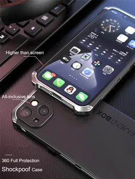 360 Popolno Zaščito Shockproof Primeru Za Iphone 12 Pro Max XR X XS 11 Pro Max Kovinski Odbijača Težko PC Hrbtni Pokrovček 5 5s SE 6s 7 8 Plus