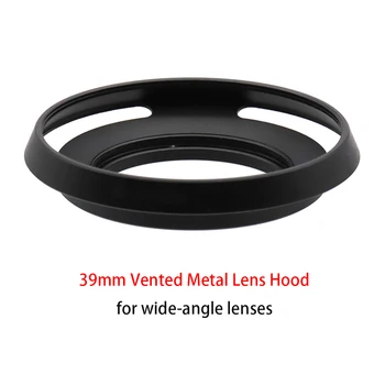 39 mm Kovinski Vented Objektiv Kapuco z 58mm spredaj filter navoj za širokokotni objektivi univerzalno fotografija opremo Črna