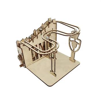 3D Lesene Marmor Teči Sledi Ročno delovanje DIY Model Puzzle Sestavite Komplet Mehansko Orodje, Gradbeni Inženiring Izobraževalne Igrače
