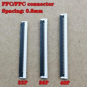 5-20pcs FPC FFC 0,8 mm Igrišču 32 36 60 Pin Flip Tip Traku Ravno Kabel Priključek za Vtičnico 40P 36P 32P