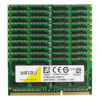 50PCS DDR3L Ram 4 GB 8 GB 16 G Laptop Spomini PC3L 12800 10600 8500 1600 1066 1333 MHZ 240Pin SODIMM Pomnilnik Memoria Ddr3 RAM