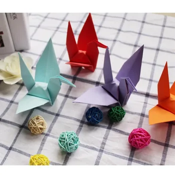 50pcs Ročno izdelan Papir Žerjav Poročno Dekoracijo Rojstni DIY Okraski Posla Barve Origami Žerjav Stranka Dobave