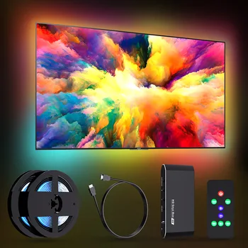 58-65inch TV, Domači kino Okolja PC Nazaj svetlobnimi Napravami USB RGB Trak Barvni Zaslon Sinhronizacija Led Komplet Za Alexa/Google Polje HDMI 2.0