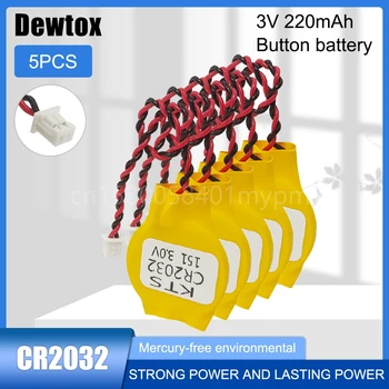 5PCS Dewtox CR2032 3V Motherboard CMOS Trak Vrstice Litijeva Baterija za Prenosnik Motherboard Splošno BIOS COMS Baterije