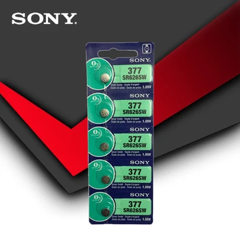 5pcs Sony 100% Prvotne 377 SR626SW SR626 AG4 1.55 V Srebrni Oksida Watch Baterije SR626SW 377 Gumb gumbaste, ki NA JAPONSKEM
