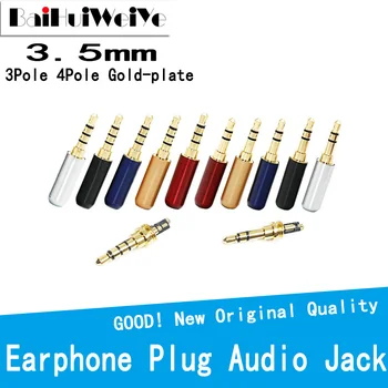 5Pcs Visoke Kakovosti 3,5 mm Vtič za Zvok Jack 4Pole 3Pole pozlačeni priključki za Slušalke Napajalnik Za DIY Stereo Slušalke Slušalke/Popravila Slušalke
