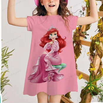 7.8.9.12-letno Dekle, deklica Princesa Obleko Modne Lepe Poletne Dekle Kratek Rokav Obleka Tiskanja Priložnostne Obleko