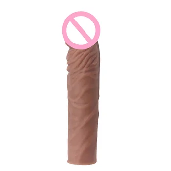 8inch Realne Kondom Večkratno uporabo Penis Rokav Širitve Kondomi Moški Petelin Extender Dildo Ojačevalec Intimno Blaga Igrač Za Moške