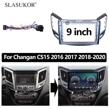 9-PALČNI Avdio Opremljanja Za Changan CS15 2016 2017 - 2020 Črni Kabel Radijsko nadzorno ploščo GPS stereo plošči, za montažo 2 Din DVD okvir
