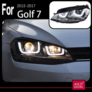 AKD Modela Avtomobila Deli Za VW Golk7 Golf 7 MK7 2013-2017 GTI Glavo svetilke LED ali Xenon Žarometi LED Dual Projektor FACELIFT