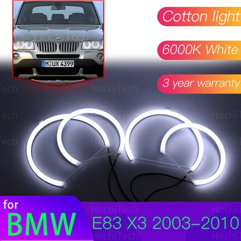 Angel Oči Kit 6000L Bombaž Bela Halo Obroč Luči za BMW X3 E83 2003-2010