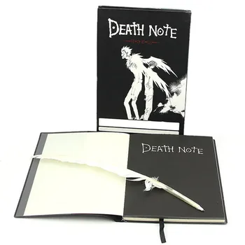 Anime Smrti Opomba Prenosni Set Usnje List in Ogrlico Pero Pero Šoli Pisanje List Death Note Pad za Darilo