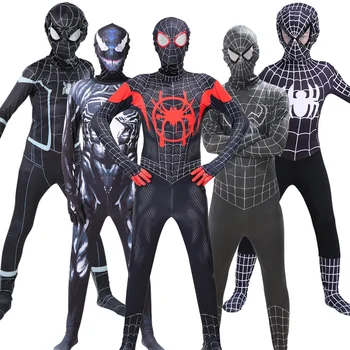 Anime Superheroj Kostum Spiderman 3D-Slog Obleka za Otroke, Odrasle Spandex Zentai Halloween Carnival Spider Man Cosplay Jumpsuit