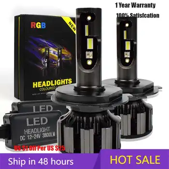APLIKACIJO Bluetooth Nadzor RGB Avto LED Smerniki Spremenljive Barve Svetlobe, H1, H3 H8 H9 H11 9005 9006 Auto Glavo Svetilka LED H4 led Žarnice H7
