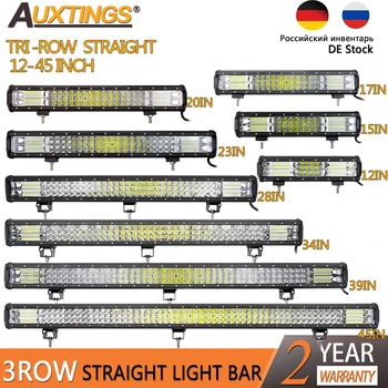 Auxtings 12-45in 180W-612W Tri Vrstice 7D LED Luči Bar Offroad Led Bar Combo Led delovna Lučka Bar za Tovornjak SUV ATV 4x4 4WD 12v 24V