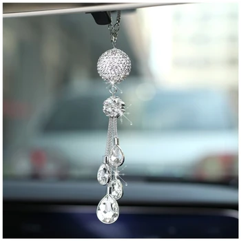 Avto Dodatki za Ženske in Moškega Kristalni Obesek za Avto Ogledala Ornament Auto Diamond Dekoracijo 090E