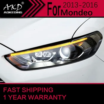 Avto Luči za Ford Mondeo LED Smerniki 2013-2016 Glavo Svetilka Drl Projektor Objektiv Avtomobilski Pribor