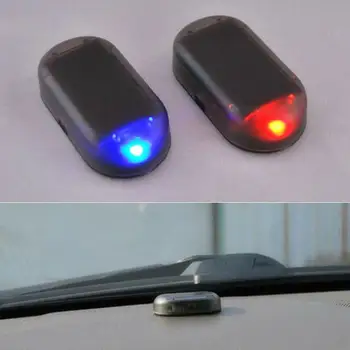 Avto Varnosti Svetlobo Sončno energijo Simulirani Lutke Alarm Wireless Opozorilo Anti-Theft Pozor Lučka LED Utripa Imitacija